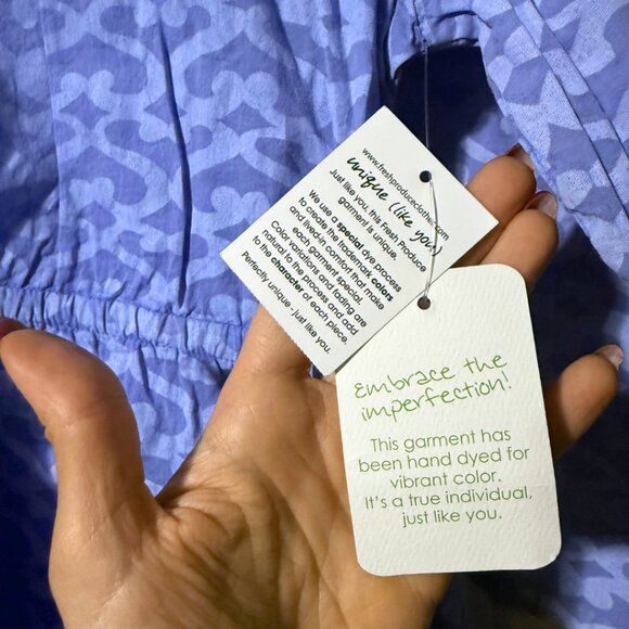 Fresh Produce Women’s “Moroccan Oceanside” Blue Cotton Tunic – M/LG – NWT - Picture 5 of 8